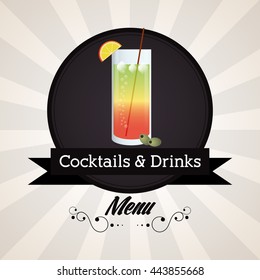 Cocktail glass icon. Drink and beverage design. Vector graphic