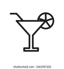 cocktail glass icon in flat design