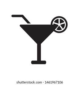 cocktail glass icon in flat design