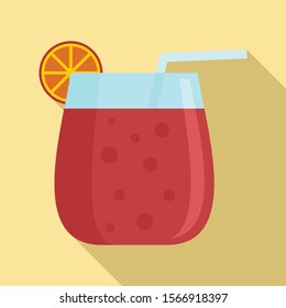 Cocktail glass icon. Flat illustration of cocktail glass vector icon for web design