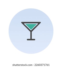 Cocktail glass icon, Flat vector illustration for web and mobile interface, EPS 10