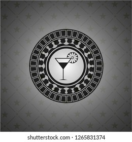 cocktail glass icon inside black badge