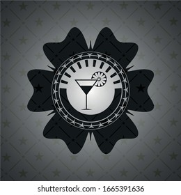 cocktail glass icon inside black badge