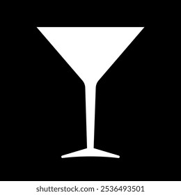 Cocktail glass icon. Inverted cone bowl glass for cocktails, mixed drinks and vermouth. Vector Illustration