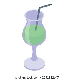 Cocktail glass icon. Isometric of Cocktail glass vector icon for web design isolated on white background