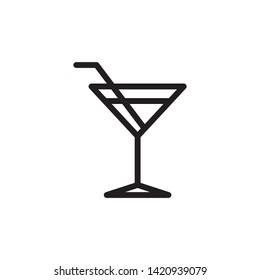 cocktail glass icon, logo design template