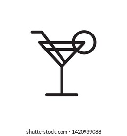 cocktail glass icon, logo design template