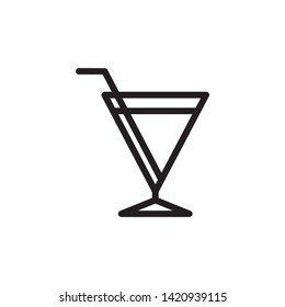 cocktail glass icon, logo design template