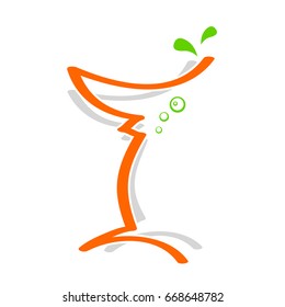 Cocktail glass icon in modern simple style for logo design