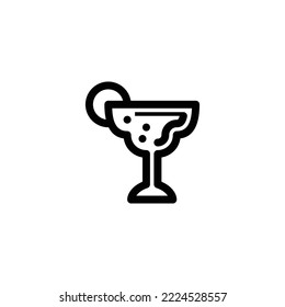 cocktail glass icon, orange juice drink symbol, fruit juice in a glass.