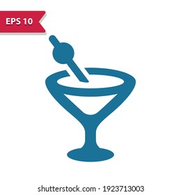 Cocktail glass icon. Professional pixel-aligned icon in glyph style.