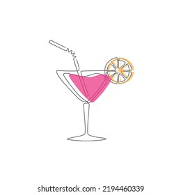 cocktail glass icon. Retro style vector illustration isolated on a white background.
