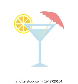 Cocktail glass icon simple flat color vector illustration.