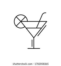 Cocktail glass icon. Simple line, outline vector elements of kitchen object for ui and ux, website or mobile application