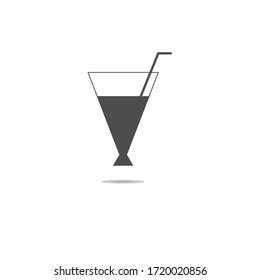 Cocktail glass icon. Summer drinks sign. Goblet symbol. Vector illustration. Flat design.