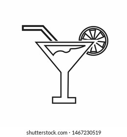 cocktail glass icon template colour editable  - Vector cocktail glass sign - alcohol illustration, cocktail isolated,simple logo ilutration for graphic and web design,