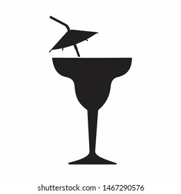 cocktail glass icon template colour editable  - Vector cocktail glass sign - alcohol illustration, cocktail isolated,simple logo ilutration for graphic and web design,