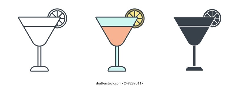 Cocktail Glass icon theme symbol vector illustration isolated on white background