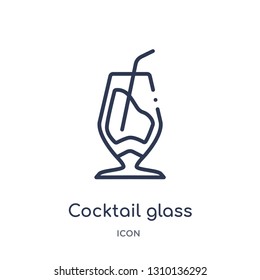 cocktail glass icon from ultimate glyphicons outline collection. Thin line cocktail glass icon isolated on white background.