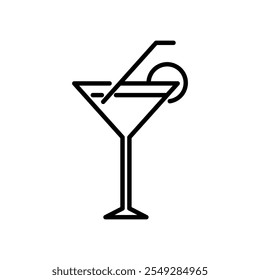 Cocktail glass icon vector design outline style