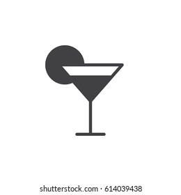 Cocktail glass icon vector, filled flat sign, solid pictogram isolated on white. Symbol, logo illustration. Pixel perfect