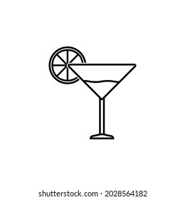 cocktail glass icon, cocktail vector, glass illustration