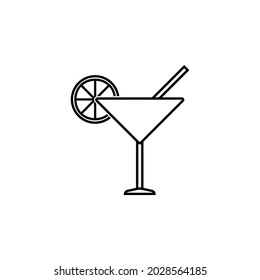 cocktail glass icon, cocktail vector, glass illustration