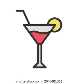 Cocktailglas-Symbol, Vektorbild. Kann auch für körperliche Fitness eingesetzt werden. Geeignet für mobile Apps, Web-Apps und Printmedien.