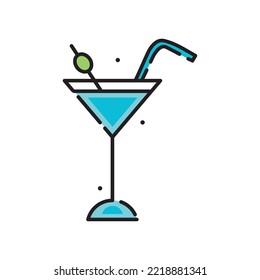 Cocktail-Glas-Symbol, Vektorsymbol, violetter Hintergrund