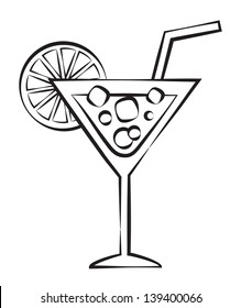 Cocktail glass. Illustration on white background.