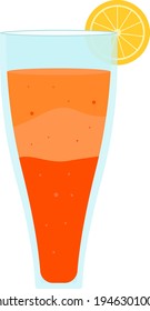 Cocktail in glass, illustration, vector on white background.
