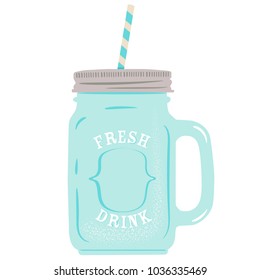 Cocktail glass jar vector illustration