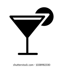 Cocktail glass with lemon