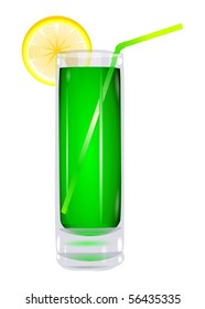 Cocktail in a glass, with a lemon on a white background vector eps10