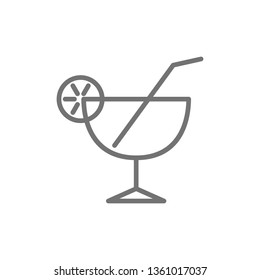 Cocktail glass line icon.