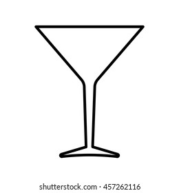 Cocktail glass line icon. Inverted cone bowl glass for cocktails, mixed drinks and vermouth. Vector Illustration