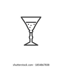 Cocktail glass line icon. linear style sign for mobile concept and web design. Glass of martini outline vector icon. Symbol, logo illustration. Vector graphics