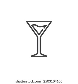 Cocktail Glass line icon. linear style sign for mobile concept and web design. Martini cocktail glass outline vector icon. Symbol, logo illustration. Vector graphics