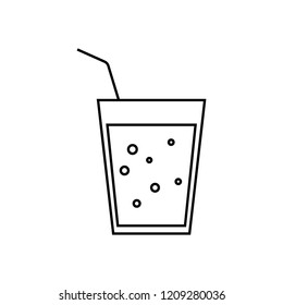 Cocktail glass line icon, outline vector sign, linear style pictogram isolated on white. Symbol, logo illustration.