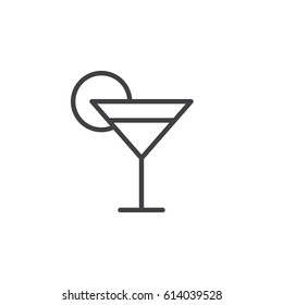 Cocktail glass line icon, outline vector sign, linear style pictogram isolated on white. Symbol, logo illustration. Editable stroke. Pixel perfect