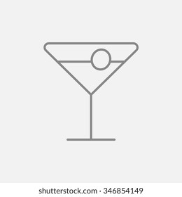 Cocktail glass line icon for web, mobile and infographics. Vector dark grey icon isolated on light grey background.