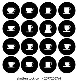 Cocktail glass line icons flat set, outline vector symbol collection, Set glass includes icons flat