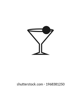 cocktail glass logo and icon