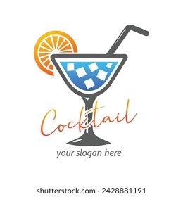 Cocktail Glas Logo Vektor Set Vorlage, Cocktail Glas Logo Vektor Set von Elementen, Cocktail Glas Vektor Illustration