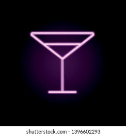 cocktail glass neon icon. Elements of restaurant set. Simple icon for websites, web design, mobile app, info graphics