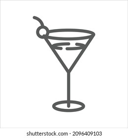 Cocktail Glass Party Simple Line Icon