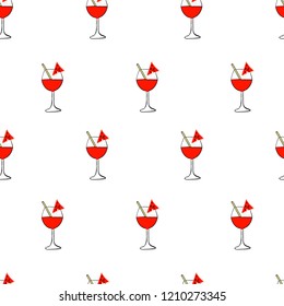 Cocktail glass Seamless pattern. Exotic fashion trend and textile design. Repeated vector illustration.