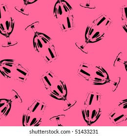 Cocktail glass seamless pattern over pink background