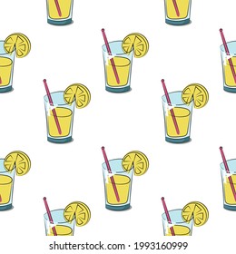 Cocktailglas Nahtlose Muster-Vektorgrafik