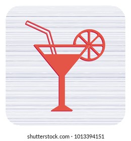 Cocktail glass sign with martini vodka icon. Vector illustration
